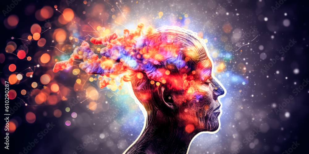 Aufkleber an artist creates a unique concept of idea and innovation with their imagination - generative ai