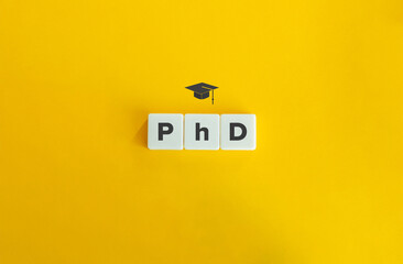 PhD (Doctor of Philosophy) Banner and Concept Image. - obrazy, fototapety, plakaty