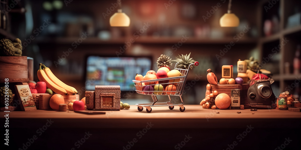 Aufkleber the user browses a digital store, scrolling through different options. - generative ai.