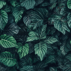 green leaves texture, illustration, background, seamless tile