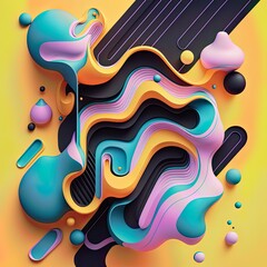 An abstract illustration of geometric patterns that are inspired by Slime - Artwork 52