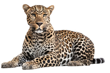 Fototapeta na wymiar African Leopard On Isolated Transparent Background, Png. Generative AI