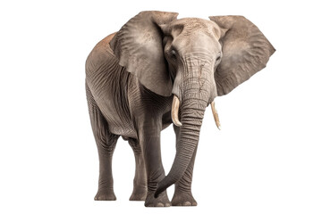 Fototapeta na wymiar African Elephant On Isolated Transparent Background, Png. Generative AI
