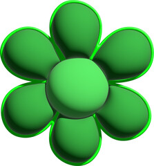 3D Green groovy flower