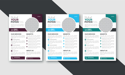 school education admission flyer | 3 color bundles | 