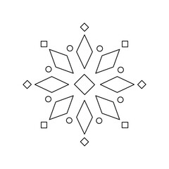 Geometric ornament. Ukrainian symbols. Line art.