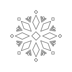 Geometric ornament. Ukrainian symbols. Line art.