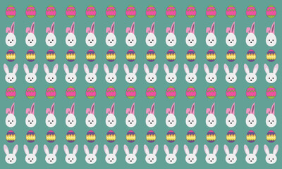 Rabbit Bunny print seamless texture pattern vector illustration - obrazy, fototapety, plakaty