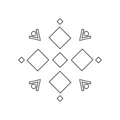 Geometric ornament. Ukrainian symbols. Line art.