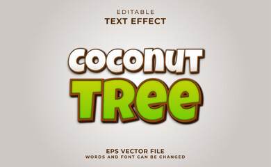 3d coconut tree text effect	
