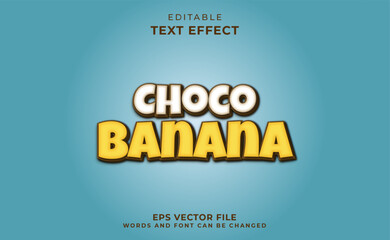 3d choco banana text effect	