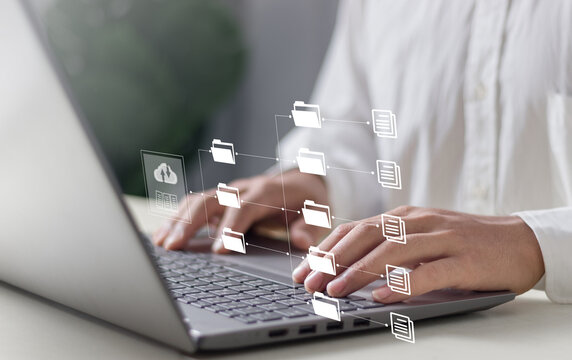 System for Document Management (DMS). Software that automates the archiving and management of data files. Concept of Internet Technology..