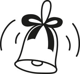 Cute doodle bell, hand drawn bell, cute bell that rings 