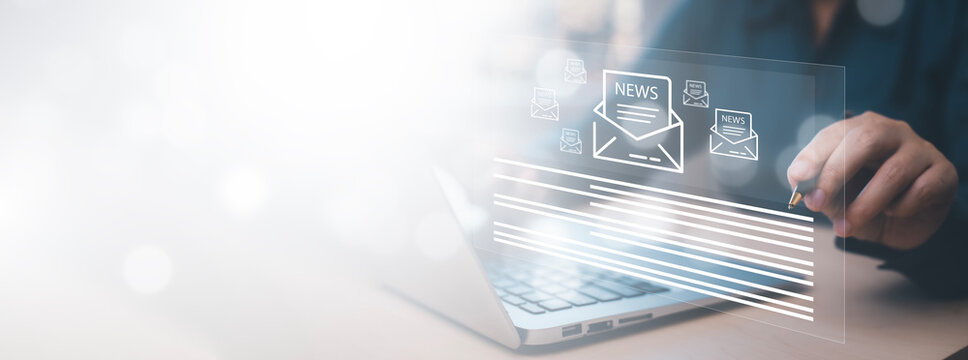 Business people working on laptop with virtual screen. Online documentation database, IT consultant being set up Virtual Document Management System with laptop,Software for archiving corporate files.