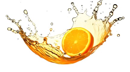 Naklejka na ściany i meble Citrus Burst: Energetic Splash of Orange Juice. Generative AI