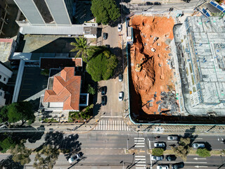 Campinas, Sao Paulo, Brazil. June 03, 2023: Aerial image of Avenida Barão de Itapura and Avenida...
