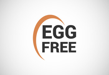 Egg free labels badge logo sign for food package seal. 100 percent egg free flat vector illustration