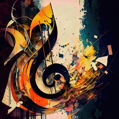 An abstract illustration inspired by musical notes - Artwork 22
