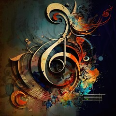 An abstract illustration inspired by musical notes - Artwork 18