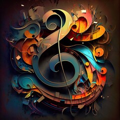 An abstract illustration inspired by musical notes - Artwork 9