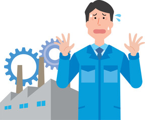 焦る工場経営者