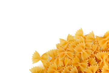 Different types and shapes of dry italian pasta