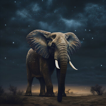 Midnight photography of majestic animals