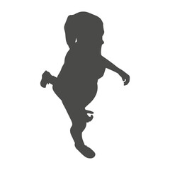 Fototapeta na wymiar Running woman. Sport girl illustration. Young woman silhouette. Sport fashion girl. Top view