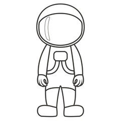 Standing astronaut. Illustration on transparent background