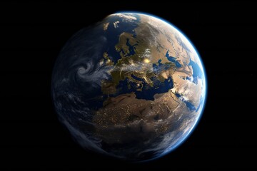 Very detailed planet earth globe in space Generative AI