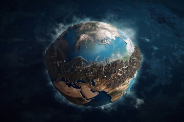 Fototapeta premium Very detailed planet earth globe in space Generative AI