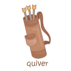 Alphabet Q For Quiver Vocabulary School Lesson Reading Writing Illustration Vector Clipart Cartoon