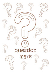Alphabet Q For Question Mark Vocabulary School Lesson Reading Writing Coloring Pages for Kids and Adult