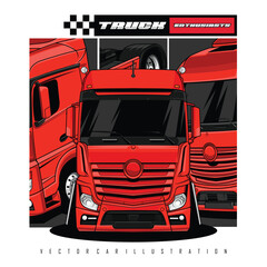 RED TRUCK ILLUSTRATION, READY FORMAT EPS 10