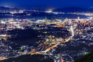 皿倉山から見る北九州の夜景