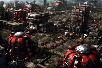 Fototapeta premium Abstract Real Time Strategy Game Art Background Generative AI