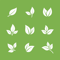 Green Leaf Vector, Eco Leaves Spa Logo Template