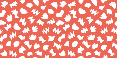 Fun colorful doodle and mosaic seamless pattern. Vector illustration for card, banner, invitation, social media post, poster, mobile apps, advertising.