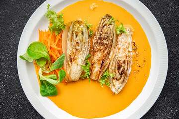 chicory food dish stewed vegetable meal snack on the table copy space food background rustic top view