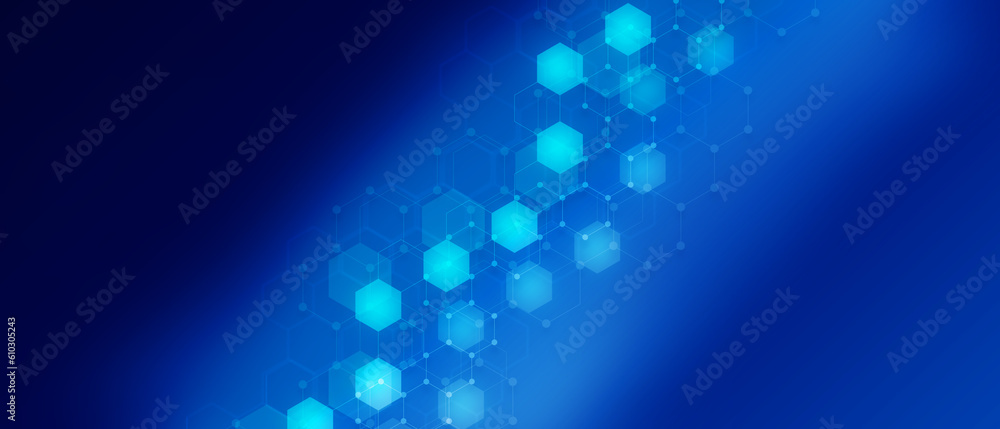 Poster abstract technology background and geometric pattern with hexagons for banner design