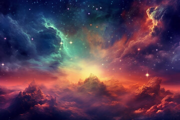 Colorful galaxy background. Fantastic cosmos. AI generated