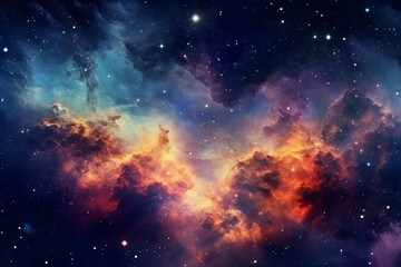Obraz na płótnie Canvas Colorful galaxy background. Fantastic cosmos. AI generated