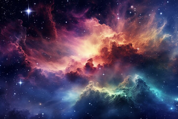 Obraz na płótnie Canvas Colorful galaxy background. Fantastic cosmos. AI generated