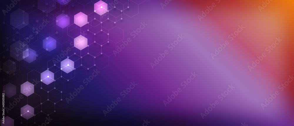 Poster abstract technology background and geometric pattern with hexagons for banner design