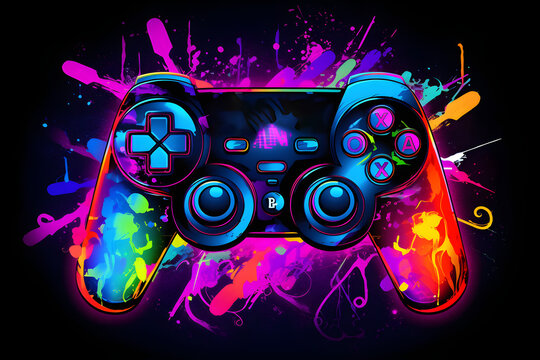 Gamer Pad, Abstract Game Neon Pad, Gamer Wallpaper