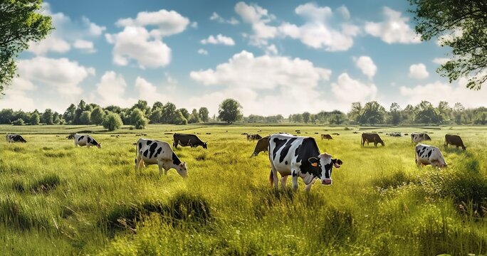cows in the field. Generative AI
