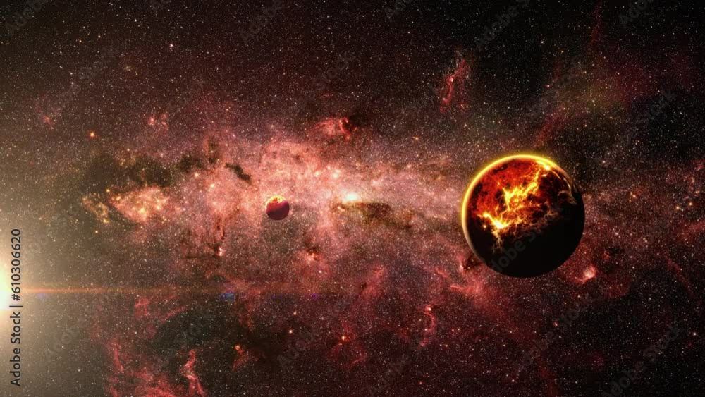 Poster abstract outer space view alien planet galactic center milky way in the outer space scene abstract s