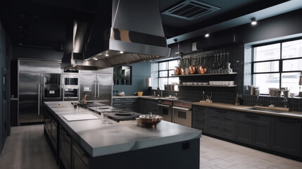 Fototapeta na wymiar a modern luxury kitchen. Generative AI