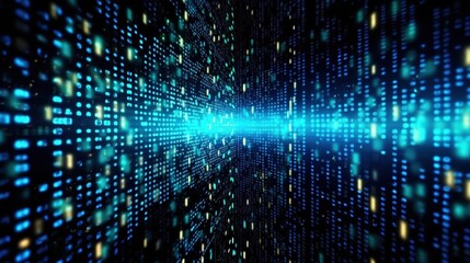 abstract blue background with code. Generative AI
