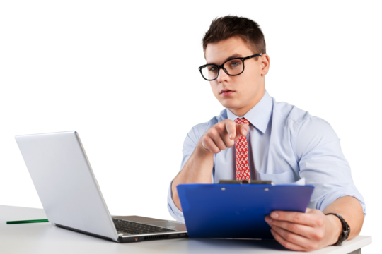 Young male working on laptop